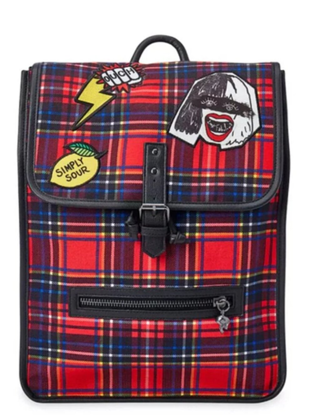 Disney Cruella De Vil Plaid With Patches Laptop Pocket Backpack